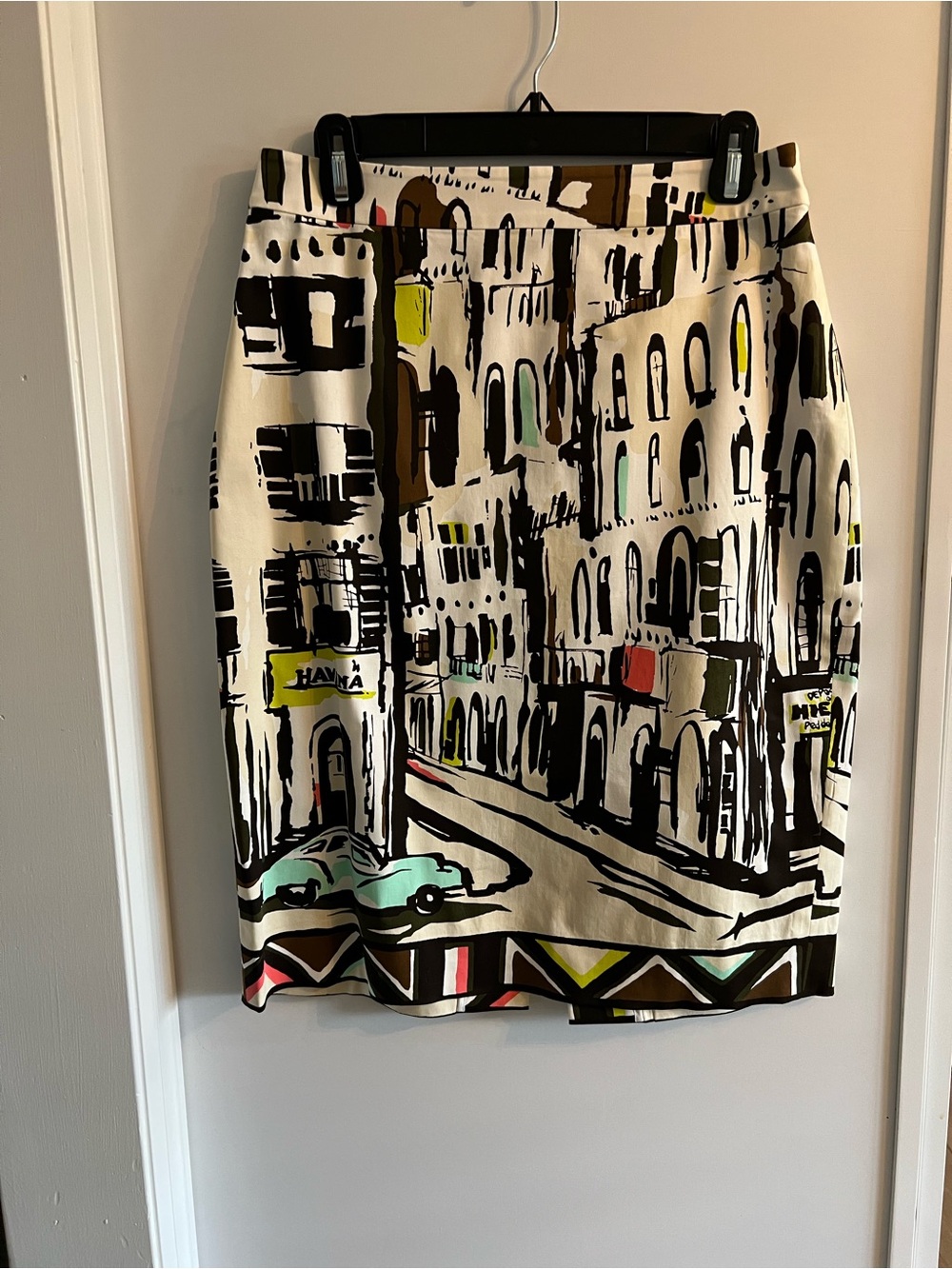 Kate Spade Havana Cuba Cityscape Pencil Skirt